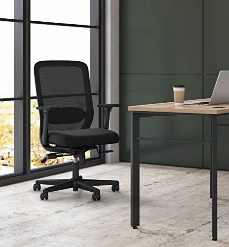 HON Exposure Mesh Task Computer Chair with 2-Way Adjustable Arms for Office Desk, Black (HVL721), Back