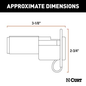 CURT 57627 6-Way Round Vehicle-Side to 4-Way Flat Trailer Wiring Adapter with Tester