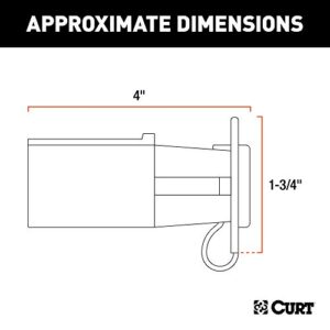 CURT 57255 7-Way RV Blade Vehicle-Side to 6-Way Round Trailer Wiring Adapter with Tester, Center Pin Auxiliary Power