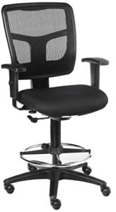 lorell ratchet mesh mid-back stool chair 2.6" height x 75.8" width x 27.3" length black