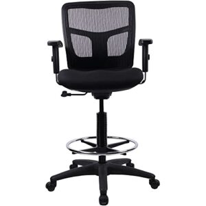 Lorell Ratchet Mesh Mid-Back Stool Chair 2.6" Height X 75.8" Width X 27.3" Length Black