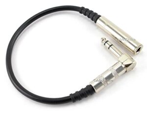 cablesonline 1ft right-angle (6.35mm) 1/4in. stereo male to female audio extension cable (a6-201sr)