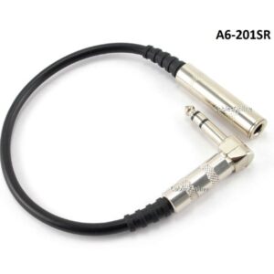 CablesOnline 1ft Right-Angle (6.35mm) 1/4in. Stereo Male to Female Audio Extension Cable (A6-201SR)