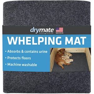 drymate whelping box liner mat, washable and reusable dog puppy pee pad - absorbent/waterproof/durable - can be cut to fit (usa made) (48" x 50")