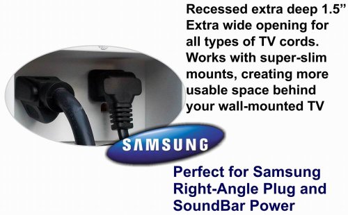 PowerBridge TWO-PRO-6 Dual Power Outlet Professional Grade Recessed In-Wall Cable Management System for Wall-Mounted Flat Screen LED, LCD, and Plasma TV’s