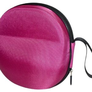 CASEBUDi Large Hard Headphone Case | Compatible with Sony, Sennheiser, Beats & More | Pink Ballistic Nylon