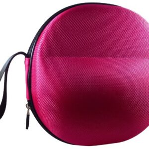 CASEBUDi Large Hard Headphone Case | Compatible with Sony, Sennheiser, Beats & More | Pink Ballistic Nylon