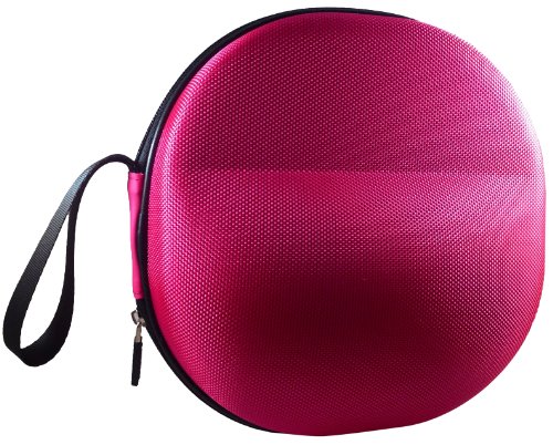 CASEBUDi Large Hard Headphone Case | Compatible with Sony, Sennheiser, Beats & More | Pink Ballistic Nylon