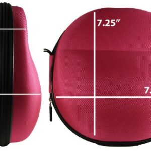 CASEBUDi Large Hard Headphone Case | Compatible with Sony, Sennheiser, Beats & More | Pink Ballistic Nylon