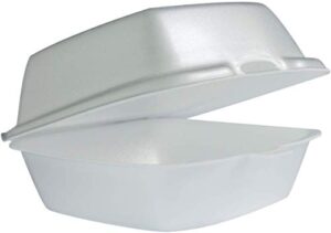 dart container dart carryout food container, foam, 1-comp, 5 1/2 x 5 3/8 x 2 7/8, white (case of 500), 1 compartment