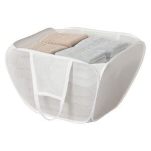 Bajer Laundry Basket 19-1/4" X 19-1/4" X 14" Duramesh Nylon White Bagged