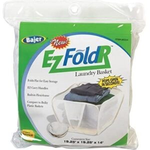 Bajer Laundry Basket 19-1/4" X 19-1/4" X 14" Duramesh Nylon White Bagged