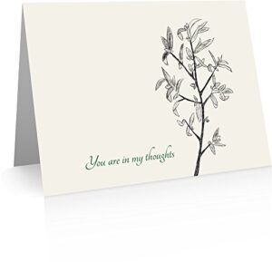 you are in my thoughts - sympathy cards - condolence cards (12 cards and blank envelopes)