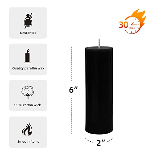 Zest Candle Pillar Candle, 2 by 6-Inch, Black