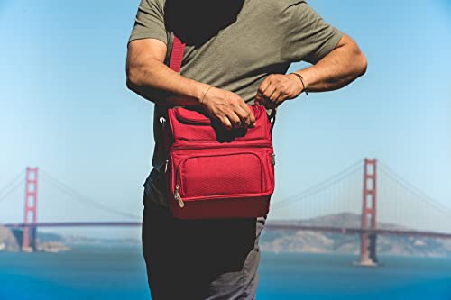 ONIVA - a Picnic Time brand, Pranzo Lunch Bag, Insulated Lunch Box with Picnic Set, Lunch Cooler Bag, (Red)