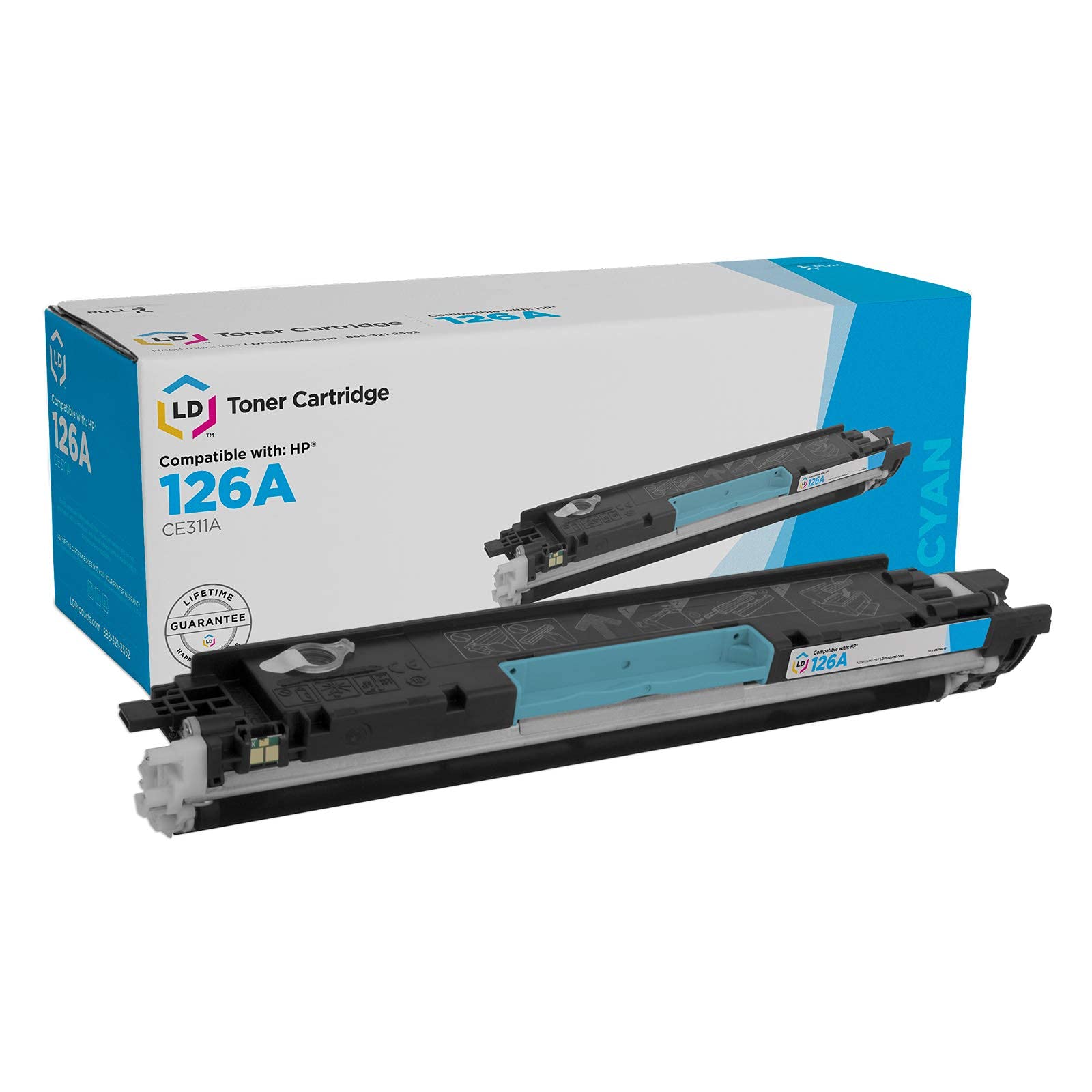 LD Products Remanufactured Toner Cartridge Replacement for HP 126A CE311A (Cyan)