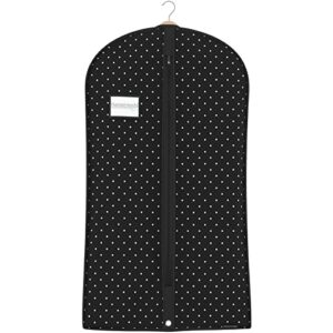 hangerworld 40inch garment bag for suits and dresses bags for closet storage breathable clothes cover dust protector (1 pack, black polka)