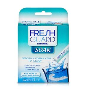fresh guard soak by efferdent for retainers & clear braces, original version, 24 count