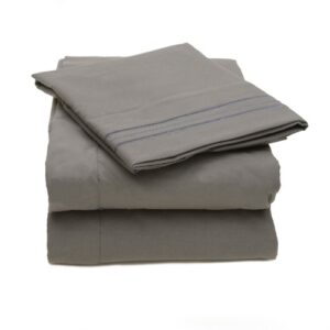 sweet home collection 4 piece 2000 12 colors collection egyptian quality deep pocket bed sheet set, king, gray