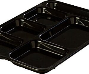 Carlisle FoodService Products Right-Hand 6-Compartment Tray, 10" x 14", Black