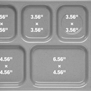 Carlisle FoodService Products Right-Hand 6-Compartment Tray, 10" x 14", Black