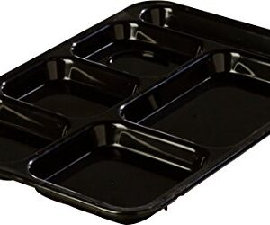 Carlisle FoodService Products Right-Hand 6-Compartment Tray, 10" x 14", Black