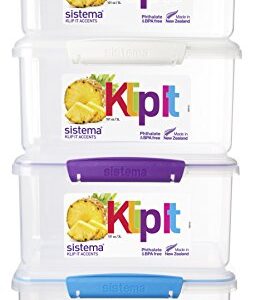 Sistema 61830 KLIP IT Accents Food Storage Container, 3 L - Assorted Colours