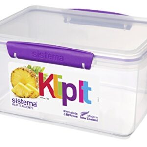 Sistema 61830 KLIP IT Accents Food Storage Container, 3 L - Assorted Colours