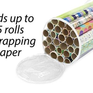 Whitmor Clear Zippered Storage Rolls Gift Wrap Organizer, 25 Count (Pack of 1)