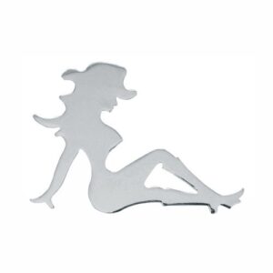 gg grand general 90023 chrome 'cowgirl with boots' mud flap cut-out