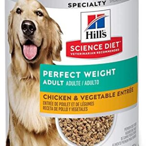 Hill's Science Diet Wet Dog Food, Adult, Perfect Weight for Weight Management, Chicken & Vegetable Recipe, 12.8 oz. Cans, 12-Pack