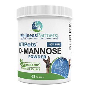 wellnesspartners uti pets pure d-mannose non gmo organic source powder 65gram jar