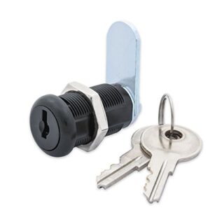 fjm security 8900a-blk-ka disc tumbler cam lock with 1-1/8" cylinder and black finish, keyed alike