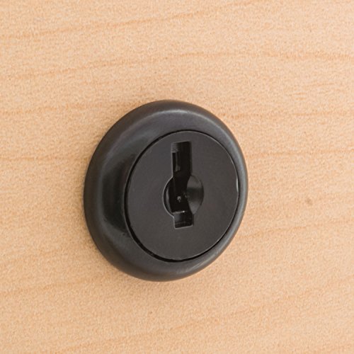 FJM Security 8900A-BLK-KA Disc Tumbler Cam Lock with 1-1/8" Cylinder and Black Finish, Keyed Alike