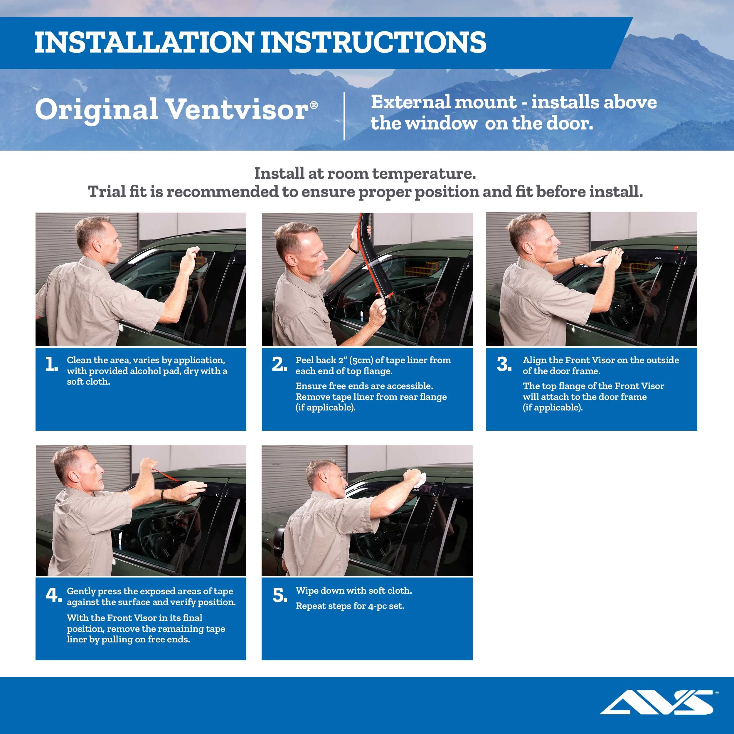 Auto Ventshade [AVS] Outside Mount Ventvisor | 2011 - 2017 Chevrolet Caprice- Smoke, 4 pc. | 94517