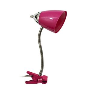 limelights ld2001-pnk flossy flexible gooseneck desk lamp clip light, pink