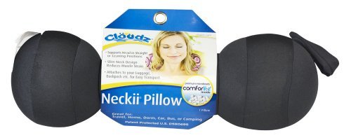 Cloudz Neckii Travel Neck Roll Pillow - Black