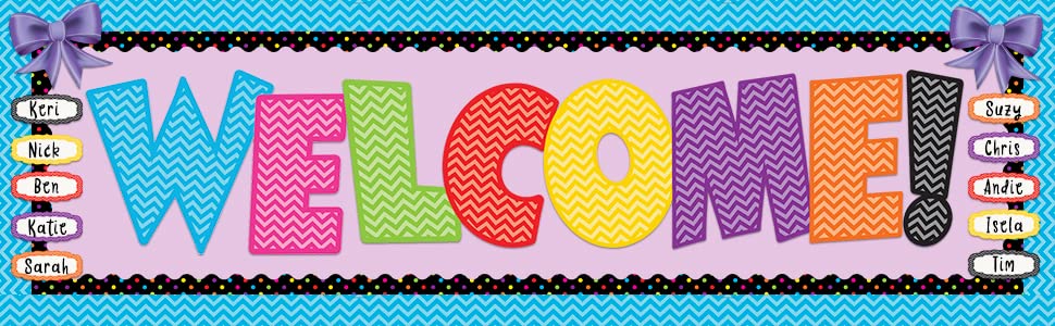 Teacher Created Resources Chevron Welcome Bulletin Board