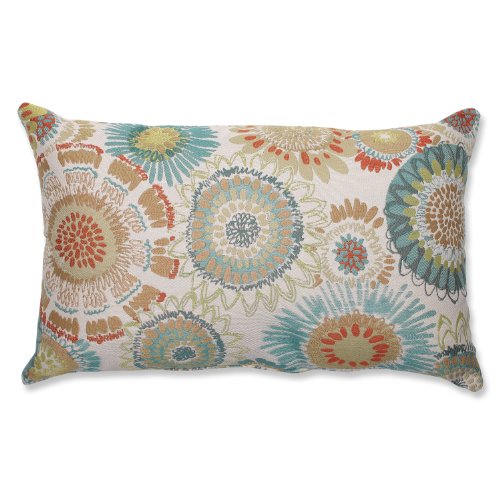 Pillow Perfect Indoor Maggie Mae Aqua Lumbar Pillow, Rectangular Throw, Multicolored