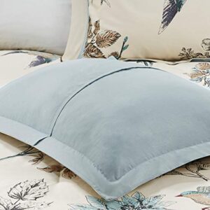 Madison Park Quincy Cozy Comforter Nature Scenery Design - All Season Bedding, Matching Bed Skirt, Decorative Pillows, Quincy, Leaf & Bird Khaki Queen(90"x90") 7 Piece