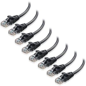 cable matters 8-pack snagless short cat5e ethernet cable 1 ft (cat5e cable, cat 5e cable, internet cable, network cable) in black