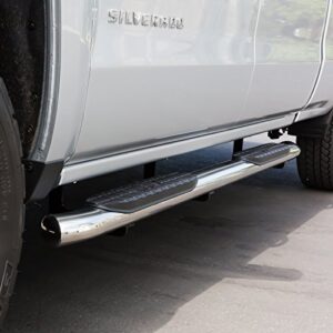 Westin 21-53720 Polished SS Pro Traxx 5 Oval Nerf Step Bars fits 2014-2018 Silverado Sierra 1500 2015-2019 Silverado Sierra 2500 3500 Crew Cab 1 Pair