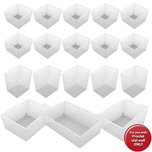 Proslat 03250 Probin Storage Bin Kit Designed for PVC Slatwall, 18-Piece