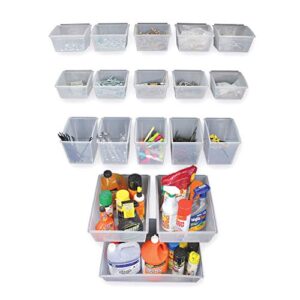 Proslat 03250 Probin Storage Bin Kit Designed for PVC Slatwall, 18-Piece