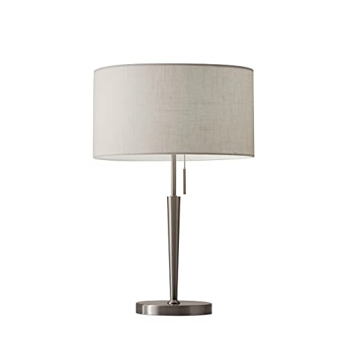 Adesso 3456-22 Hayworth Table Lamp, 22 in., 150W Incandescent/ 150W CFL, Brushed Steel, 1 Table Lighting