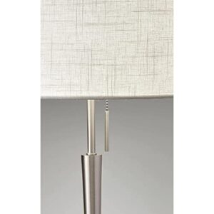 Adesso 3456-22 Hayworth Table Lamp, 22 in., 150W Incandescent/ 150W CFL, Brushed Steel, 1 Table Lighting
