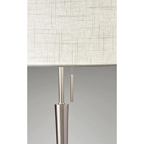 Adesso 3457-22 Hayworth 65" Floor Lamp, Satin Steel, Smart Outlet Compatible