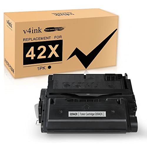 v4ink Compatible Toner Cartridge Replacement for 42X Q5942X Q5945X Q1338X Q1339X (1-Pack, High-Yield) work with LaserJet 4200 4250n 4250t 4250tn 4250dtn 4250dtnsl 4350n 4350t 4350tn 4350dtn 4350dtnsl Printer