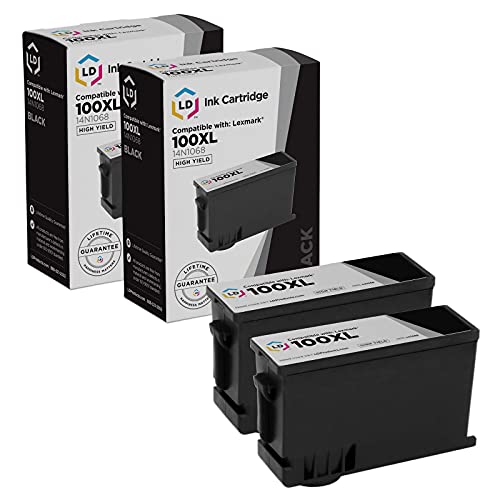 LD Products Compatible Ink Cartridge Replacement for Lexmark 100XL 14N1068 High Yield (Black, 2-Pack)