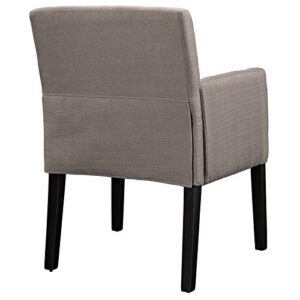 Modway Chloe Upholstered Fabric Modern Farmhouse Dining Arm Accent Chair in Gray